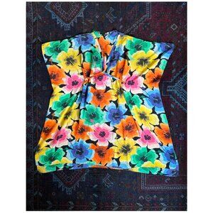 Love Moschino Pop Art Floral Caftan Dress | Size 4 | Black Pink Orange